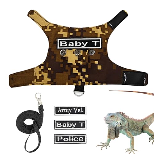 Geschirr und Leinen von Barbu – Outdoor-Geschirr für Reptilienleine | Verstellbares Geschirr für kleine Tiere Leopard Gecko | verstellbare Barbu-Drachen-Kleidung | Eidechsenleine Reptil von Générique