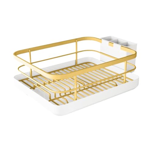 Geschirrregal, Abtropfgestell, Küchenorganizer, Spülbeckenregal, platzsparendes Trocknen mit hochwertiger rostbeständiger Beschichtung und Utensilienhalter von Générique