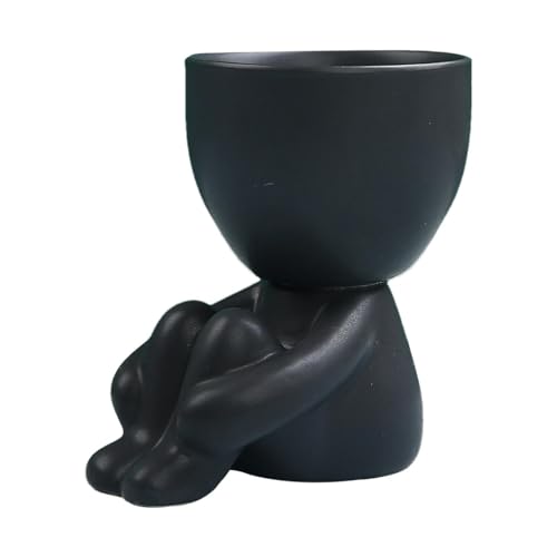 Gesichtspflanzer, kleine Töpfe aus Keramik für den Innenbereich mit Drainage – dekorative Blumentöpfe in menschlicher Form für Mini, Luft, Fett, Farne von Générique