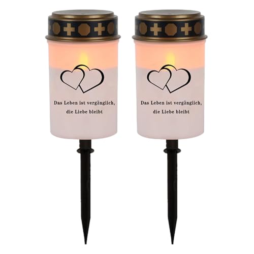 Grabkerzen für Friedhof | 2er Set Ritualkerzen | Wasserdichte LED-Lampen für Friedhof, Auffahrt, Garten, Hinterhof, Partydekoration von Générique