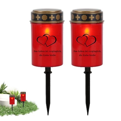 Grabkerzen für Friedhof | 2er Set Ritualkerzen | Wasserdichte LED-Lampen für Friedhof, Auffahrt, Garten, Hinterhof, Partydekoration Grabkerzen für Friedhof | 2er Set Ritualkerzen | Wasserdichte LED-Lampen für Friedhof, Auffahrt, Garten, Hinterhof, Partydekoration von Générique