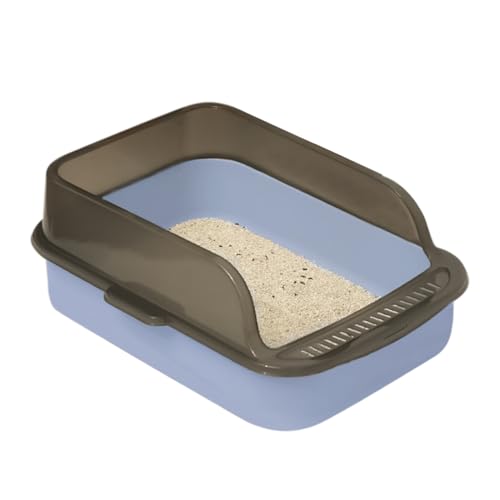 Große Katzentoiletten-Tabletts – Tablett aus Kunststoff mit tiefem Rand mit Löffel, antibakteriell, nicht klebend | extra großer offener Behälter, Antispllash, großes P von Générique