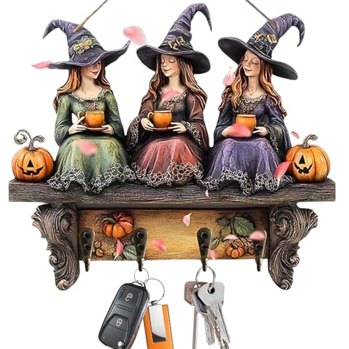 Halloween Witch Key Hanger – Wandmont des Schlüsselanhängers | Schlüsselbrett aus Holz mit 4 Haken | Kürbis-Design für Manteltasche, Eingangstür, Wohnheim Halloween Witch Key Hanger – Wandmont des Schlüsselanhängers | Schlüsselbrett aus Holz mit 4 Haken | Kürbis-Design für Manteltasche, Eingangstür, Wohnheim von Générique