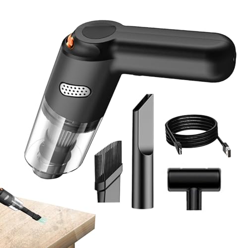 Handstaubsauger, kabelloser Handstaubsauger | Tragbarer Handstaubsauger 120 W – wiederaufladbarer USB-Staubwedel, leichter Staubsauger für Auto, Haus, Haustier von Générique