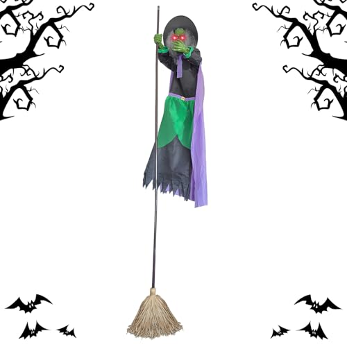 Hexenbesen Halloween-Dekoration | Aktivierungs-Sound für Halloween Dekoration | Realistische Party für Innen Außen Eingang Zaun Veranda Auffahrt Garten Hexenbesen Halloween-Dekoration | Aktivierungs-Sound für Halloween Dekoration | Realistische Party für Innen Außen Eingang Zaun Veranda Auffahrt Garten von Générique