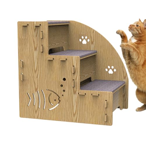 Hundestufen für das Bett – Haustierrampe für das Sofa | Hund aus Holz in 3 Stufen, Katzentreppe | Haustierrampe ohne Verrutschen im Innenbereich für kleine Hunde und Katzen, Ec Hundestufen für das Bett – Haustierrampe für das Sofa | Hund aus Holz in 3 Stufen, Katzentreppe | Haustierrampe ohne Verrutschen im Innenbereich für kleine Hunde und Katzen, Ec von Générique