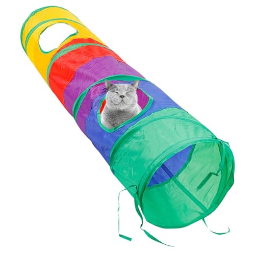 Interaktives Katzentunnelspielrohr mit Zeltöffnungen und Ballspiel | S-förmige Tunnel für Katzen, Welpen, Kaninchen zum Spielen im Innenbereich von Générique