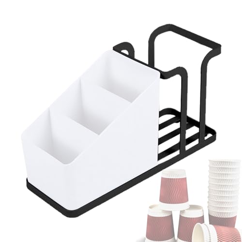 Kaffee-Tassen-Organizer und Deckelhalter – wasserdichtes Gestell an der Anti-Rust-Getränkestation, stabiler Tassenständer | Robuster Theken-Organizer für Tassen Platten Coverred Fork Spoon K von Générique