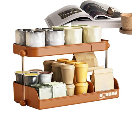 Kaffee- für Kaffeebar, Tassenhalter | 2-stöckiger Kaffeebecherhalter für Theke | Kaffeebar Organizer für Theke, Tassenständer, Kaffeebarregale für Tassen, Tassen von Générique