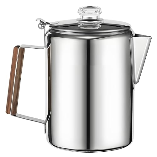 Kaffeemaschine Percolator – Kaffeemaschine aus Edelstahl, kommerzielle Maschine aus Edelstahl, kompaktes Design für Versammlungen im Freien, , , Familie und Freunde von Générique