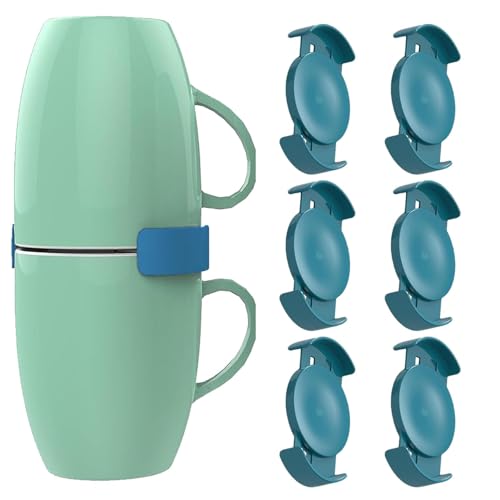 Kaffeetassen-Organizer, Kaffeetassen-Halter | Erweiterbare und stapelbare Aufbewahrungslösung für Teetassen – Küchenschrank-Organizer 6 Stück, stapelbarer Behälter, org von Générique