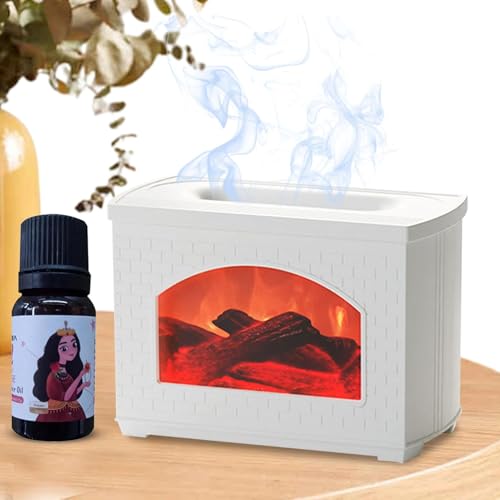 Kamin-Diffusor, Kamin-Öldiffusor, 270 ml Flammen-Luftbefeuchter, realistischer Flammen-Deko-Nachtlicht-Diffusor für die Weihnachtsdekoration am Arbeitsplatz von Générique