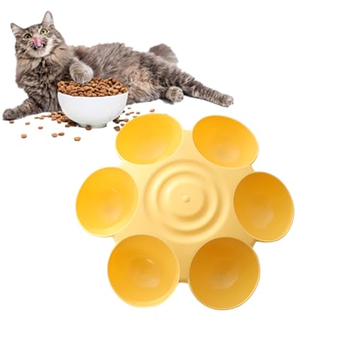 Katzen-Esstisch-Tablett – segmentierfreundliches Tablett, Anti-Tip-Struktur, Mehrfachaufbewahrung | Eleganter Blüten-Konfigurationsmacher mit Anti-Würfel-Konfiguration von Générique