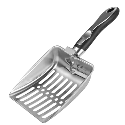 Katzenstreuschaufel – Kotsieb | Sieb aus Metall mit ergonomischem Griff | große Schaufel für Katzen | Katzenstreuschaufel mit Griff | Robustes Reinigungswerkzeug für Katzen von Générique