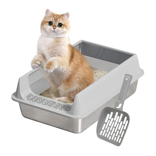Katzentoilette mit Deckel – Litter Boxes | Toilettentrainer für Katzen mit Scoop | Kätzchen Toilette aus Edelstahl | Zubehör für Haustiere Katzentoilette mit Deckel – Litter Boxes | Toilettentrainer für Katzen mit Scoop | Kätzchen Toilette aus Edelstahl | Zubehör für Haustiere von Générique