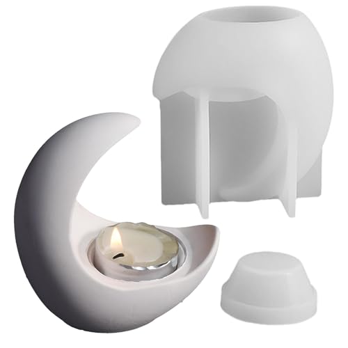 Kerzenhalter Silikonform, Mondkerzenhalter Form, Silikonform für Beton, Teelichthalter aus Silikon, Schmuckschmuckhalter, Heimdekoration, Dekorationsform Kerzenhalter Silikonform, Mondkerzenhalter Form, Silikonform für Beton, Teelichthalter aus Silikon, Schmuckschmuckhalter, Heimdekoration, Dekorationsform von Générique