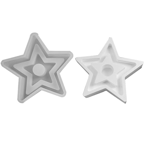 Kerzenhalter Silikonform - Kerzenhalter Silikonformen für Teelichter in Sternform | Kerzenhalter Form | Kerzenhalter Form | Dekorative Kerzenständer Form für Kerzenständer, Gipsformen für die von Générique