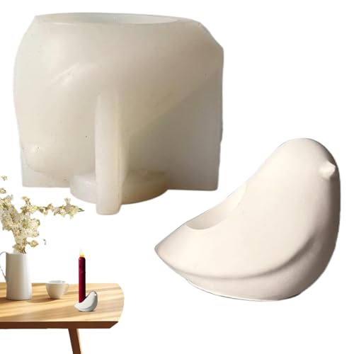 Kerzenhalterform in Vogelform – wiederverwendbare Silikonform 6,9 x 8 cm für Vogelkerzenglas | Antihaft-Silikonform für Kerzenständer | praktisches Werkzeug von Générique