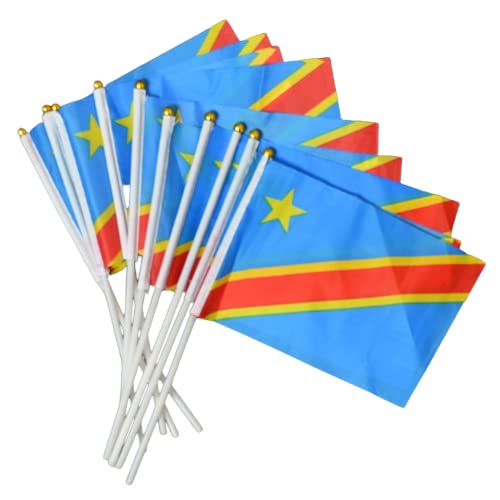 Kimemaou – 10 Mini-Flaggen RDC 15 x 20 cm Set Drapelet Demokratische Republik des Kongo – Nationalfeier, Wahlen, Politik von Générique