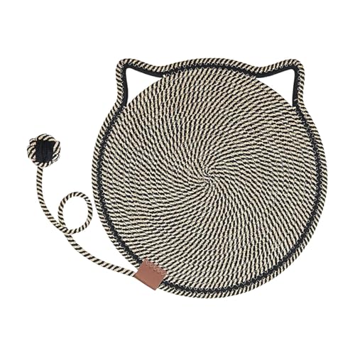 Krallenmatte für Katzen | horizontal rund mit Spielzeug Ball | Zubehör für Katzen Schutz Möbel mit Ohrhaken für Haus Wohnzimmer Schlafzimmer Wand Sofa Teppich Krallenmatte für Katzen | horizontal rund mit Spielzeug Ball | Zubehör für Katzen Schutz Möbel mit Ohrhaken für Haus Wohnzimmer Schlafzimmer Wand Sofa Teppich von Générique