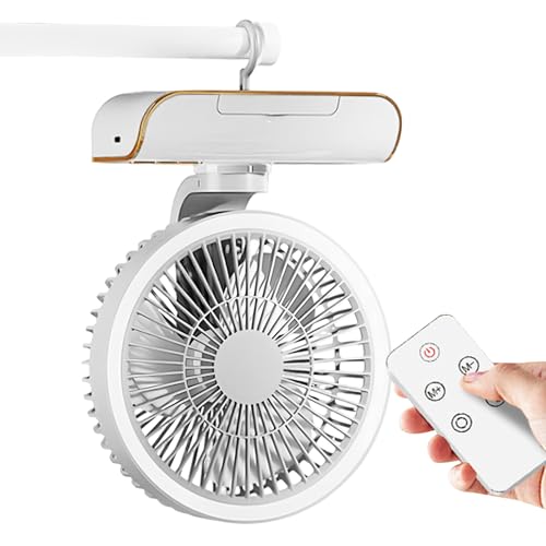 Kühlventilator mit Umluftfunktion 5-stufige Wandfunktion | Leisen Widerrufsfan mit Fernbedienung, 2-stufige Beleuchtung, kompakter Tischventilator für Zuhause von Générique