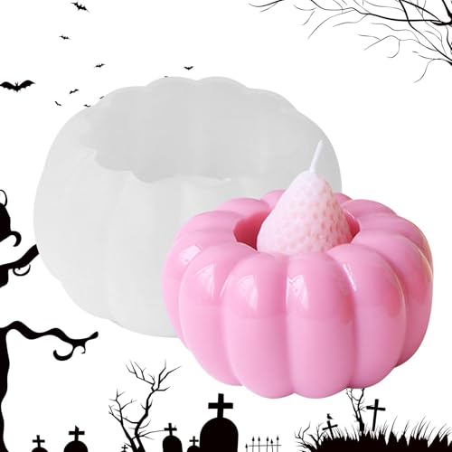 Kürbis-Kerzenhalterform, Silikon-Kerzenhalterform, Kürbiszement-Kerzenhalter Silikonform | Halloween-Kerzentablett, Epoxidharz Gießform für Dekoration von Générique