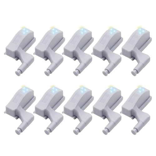 LED Sensor Licht mit Scharnier, Scharnierleuchten für Schränke | 10 Stück Scharniersensor LED-Leuchten Induktion | Helles LED-Licht mit 3 Perlen für Schrankscharnier, Nachtlichter von Générique