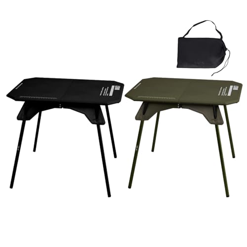 Leichter Campingtisch – zusammenklappbare Aluminiumrahmen-Oberseite, kompakter Outdoor-Esstisch | wetterfeste Textur-Oberfläche, Wanderabenteuer-Thema, Configy-Ausrüstung von Générique