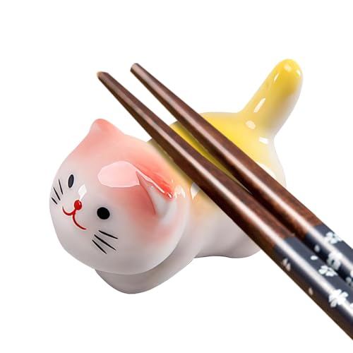 Löffelablage für Katzen, Cat, Essstäbchenablage aus Keramik, Essstäbchenablage und Halterungen, Küchenutenhalter, Katzenornamente für Löffel zu Hause von Générique