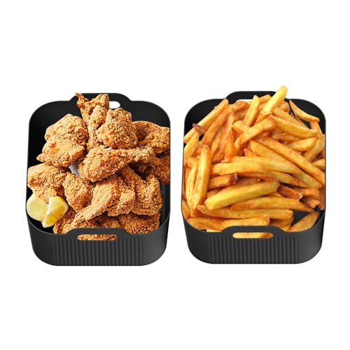 Luftfritteusen-Korbfutter, Silikon-Luftfritteusen-Tablett-Einsatz, 2-teiliges Zubehör für Luftfritteusen, antihaftbeschichtet | Wiederverwendbare Fritteusen-Teile und Zubehör, widerstehend Luftfritteusen-Korbfutter, Silikon-Luftfritteusen-Tablett-Einsatz, 2-teiliges Zubehör für Luftfritteusen, antihaftbeschichtet | Wiederverwendbare Fritteusen-Teile und Zubehör, widerstehend von Générique