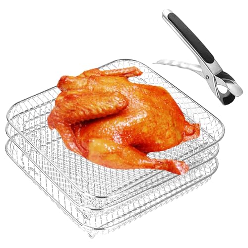 Luftfritteusengestell – 3-stufiges Luftfritteusen-Gestell | stapelbarer Airfryer aus Edelstahl | Mikrowellenregal | Luftabtropfgestell für Mikrowelle, Öfen, Herde Luftfritteusengestell – 3-stufiges Luftfritteusen-Gestell | stapelbarer Airfryer aus Edelstahl | Mikrowellenregal | Luftabtropfgestell für Mikrowelle, Öfen, Herde von Générique
