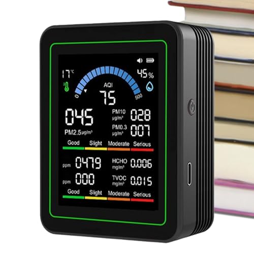 Luftqualitätsmonitor, tragbarer Innenluftdetektor und Qualitätsprüfgerät mit digitalem Sensormesser für Schlafzimmer, Wohnzimmer, Haus, Büro, Schule, Outdoor Umgebungen, kompaktes Design, einfach zu Luftqualitätsmonitor, tragbarer Innenluftdetektor und Qualitätsprüfgerät mit digitalem Sensormesser für Schlafzimmer, Wohnzimmer, Haus, Büro, Schule, Outdoor Umgebungen, kompaktes Design, einfach zu von Générique