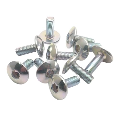 M6 6mm M6x16 Flachrundkopfschrauben 10 Stück M6 x 16 dunkelsilber für Motorrad, Mountainbike, Kunststoffabdeckung (Silber 30 Stück) von Générique