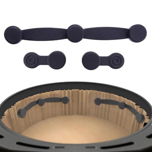 Magnetische Schnalle aus Silikon für Fritteuse – magnetische Befestigungsschnalle für Backpapier | Backpapier Halterung für komprimierte Luftfritteuse, Verriegelung des Backglases aus Silikon von Générique