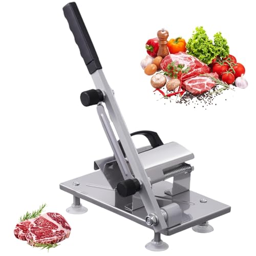 Manueller Fleischschneider, Rindfleischschneider, kommerzielle manuelle Fleischhandschuh, verstellbarer Dicken sicherer Lebensmittelschneider aus Edelstahl mit ergonomischem Mango von Générique