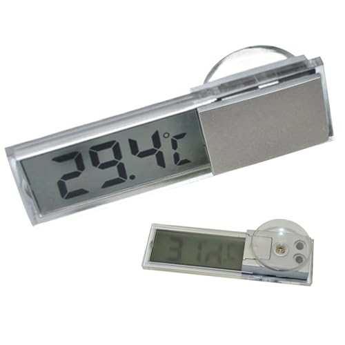 Miini LCD-Anzeige für Armaturenbrett, Temperaturanzeige mit Saugnapf, kompakt für Fahrzeug, , Camping oder Innenbereich, batteriebetrieben, Lufttemperatur-Monitor für Reisen und Aufbewahrung von Générique