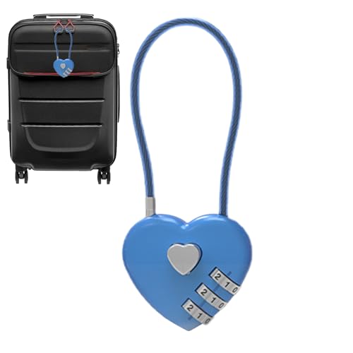 Mini-Kombinationsschloss - 3-stelliges Zahlenschloss Gepäckschloss | Sicherheitsschloss in Herzform, Mini Krebuchstag Rucksack, Sicherheitsverriegelung für Koffertaschen Schrank von Générique