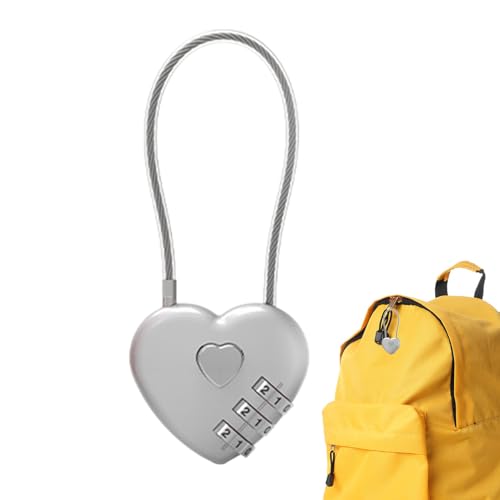 Mini-Kombinationsschloss - 3-stelliges Zahlenschloss Gepäckschloss | Sicherheitsschloss in Herzform, Mini Krebuchstag Rucksack, Sicherheitsverriegelung für Koffertaschen Schrank von Générique