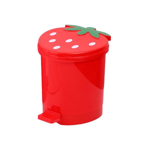 Mini Mülleimer Can Strawberry | Schöner Mülleimer, kleine Müllbehälterbox | Müllhalter in Form einer lustigen Frucht, kompakter Tisch-Organizer, Abfalleimer aus Kunststoff für die Arbeitsfläche von Générique
