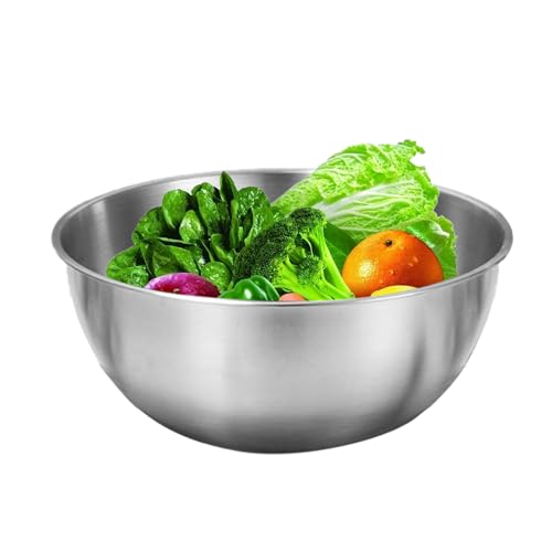 Mixing Bowls aus Edelstahl – Lebensmittelqualität, Küchentisch, Kochschüssel | Große Kapazität, Heavy Duty Salad mit transparentem Skala, langlebig, sicher und pflanzlich, zum Waschen von von Générique