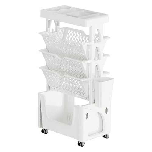 Mobiles Bücherregal mit Rollen – Mobiles Bücherregal Rollbar | Multifunktionaler 5-stufiger Bücherregal-Organizer | Platzsparender mehrstufiger Rollwagen, großer nützlicher Trolley Mobiles Bücherregal mit Rollen – Mobiles Bücherregal Rollbar | Multifunktionaler 5-stufiger Bücherregal-Organizer | Platzsparender mehrstufiger Rollwagen, großer nützlicher Trolley von Générique