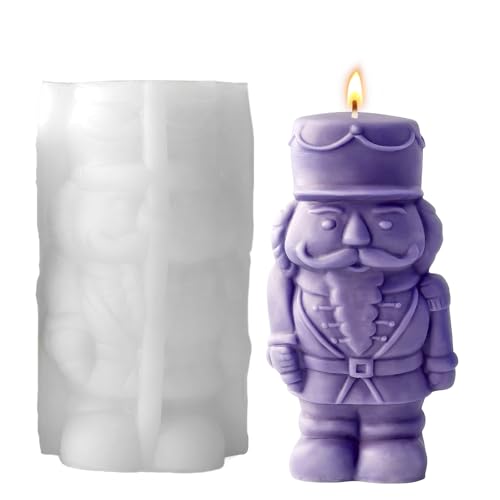 Molds to Candles, Epoxidharz-Gussformen, 6,89 x 3,74 x 3,35 Zoll, Nutcracker geformt, Silikon, Heimdekoration, Hochzeitsdekoration, Tisch, Raumdisplay von Générique