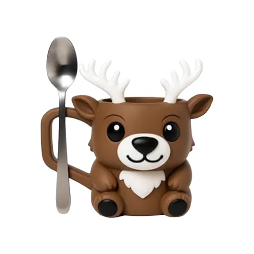 Niedliche Weihnachts-Kaffee-Migas – Lustiger Rentierer mit Wärme, bezaubernde Bierreise | Getränkebecher mit ergonomischen Griffen, Küchenzubehör für Bier von Générique