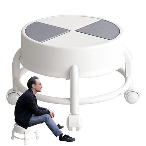 Niedriger Rollhocker, niedriger Sitz, Rollstuhlsitz, niedrige Höhe mit Rollen, mobiler robuster Hocker mit 360° drehbaren Rädern für Wohnzimmer und M von Générique
