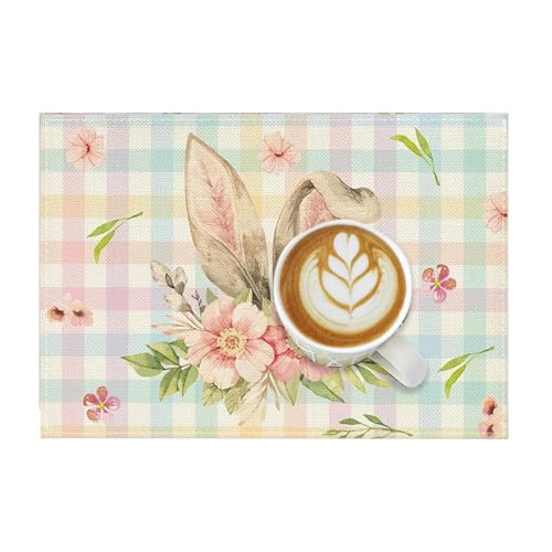Osterhase, Rabbit Placemat | Esstischmatte – rustikales Leinen Vintage Hase Ostern Osterhase für Esstisch Urlaub Frühling von Générique