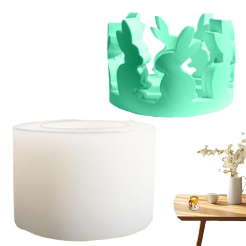 Osterhasen Silikonformen, Hasenformen für Handwerk | Gips-Kerzenhalter Form – Ostern Candle Habet Silikonform Niedlich Bunny Rabbit House For Concrete Gypsum Resin von Générique