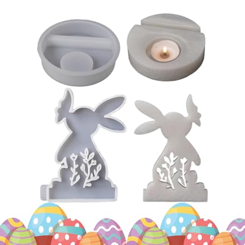Ostern Windlicht Formen für Osterkerzenhalter Formen Silikon Kaninchen Form für Ostern Kerzenform DIY Handwerk Form Einfach zu lösen von Générique