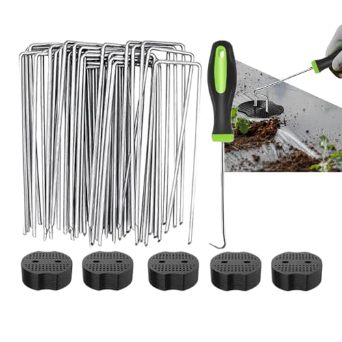PLANDAGE ASTAUILL, Metal Garden Stakes | U Form von Barrierennadeln | Wiederverwendbare Gartenbedarf, rostbeständige für den Außenbereich zur Verankerung von Teppichen PLANDAGE ASTAUILL, Metal Garden Stakes | U Form von Barrierennadeln | Wiederverwendbare Gartenbedarf, rostbeständige für den Außenbereich zur Verankerung von Teppichen von Générique