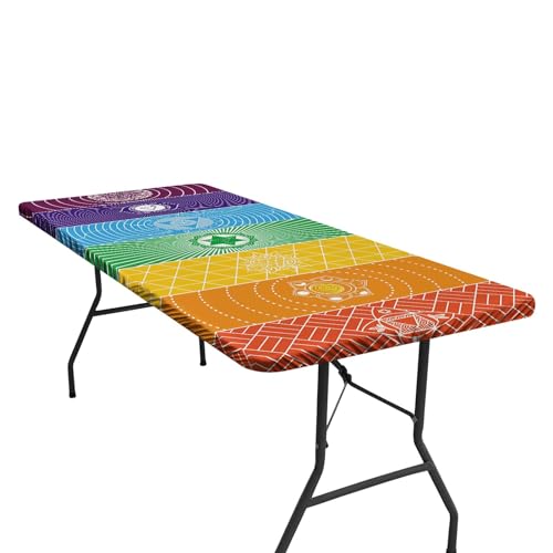 Picknicktischabdeckung, Outdoor-Picknicktischabdeckung, wasserdichte und abwischbare Tischabdeckung, winddichte Picknickdecke mit Flanell-Rückseite für Wohnmobil, Grill, von Générique