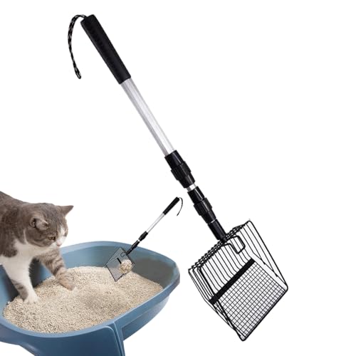Pooper Scooper Handle – abnehmbare Hühnerschaufel, einfaches Sieb | Katzentoiletten-Scoop mit langem Griff, tiefe Siebeinschaufel, großer Buschel, Schaufel für den Außenbereich von Générique